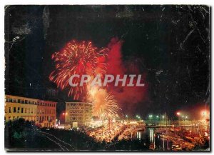 Modern Postcard The unforgettable French Riviera Saint Raphael night Fireworks