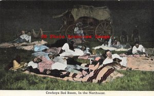 Western Scene, Cowboys Bed Room in the North West, Bloom Bros No A-36648