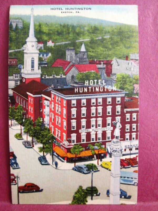 Old Postcard PA Easton  Hotel Huntington