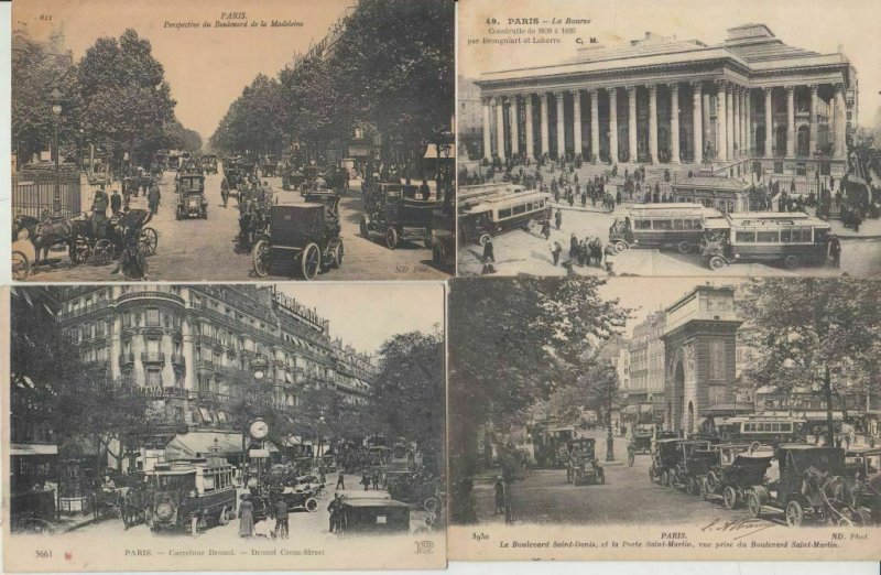 PARIS CARS AUTOMOBILES IN STREET LIFE VIE DANS LA RUE 1000 CPA (mostly pre-1940)