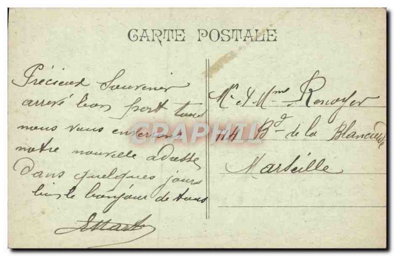 Old Postcard Montelimar Garden pubilc statue & # 39Air