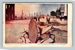 San Francisco CA, 1906 Earthquake Pavement Damage, Vintage California Postcard 