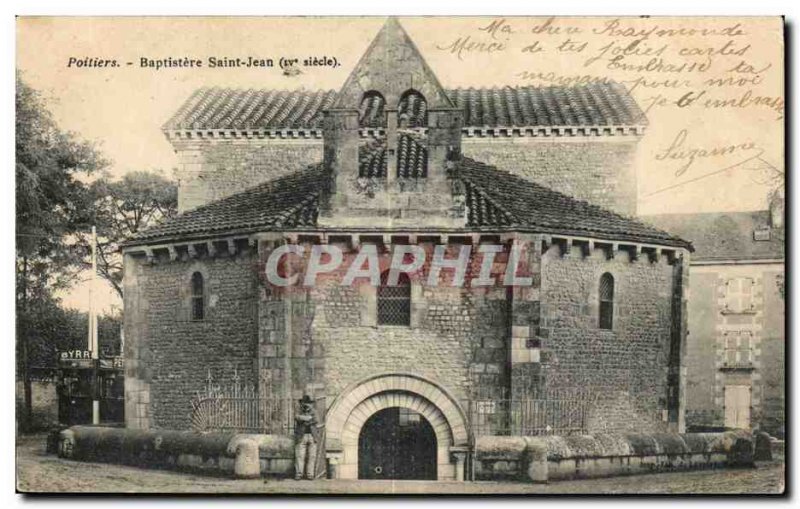 Poitiers Old Postcard St. John Baptistry (4th)