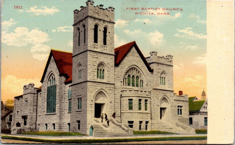 Postcard First Baptist Church in Wichita, Kansas~2890