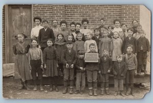 1908 School Children Rose Run Dola Ohio OH RPPC Photo Posted Antique Postcard