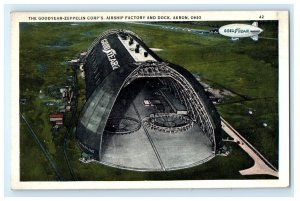 Goodyear Factory & Dock Zeppelin Airship Akron OH Ohio Postcard (FP18)