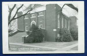 Okeman Oklahoma ok First Christian Church real photo postcard RPPC