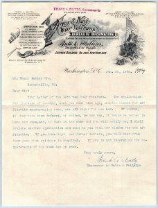 1908 ARMY & NAVY WAR VETERANS*BUTTS & PHILLIPS*LETTERHEAD & COVER*WASHINGTON DC