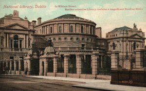 Vintage Postcard 1900's National Library Dublin Kildare Street Ireland