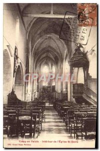 Old Postcard Crepy en Valois Interior of the Church of St. Denis