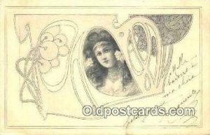 Art Nouveau 1903 close to perfect corners, light tab marks from being in albu...