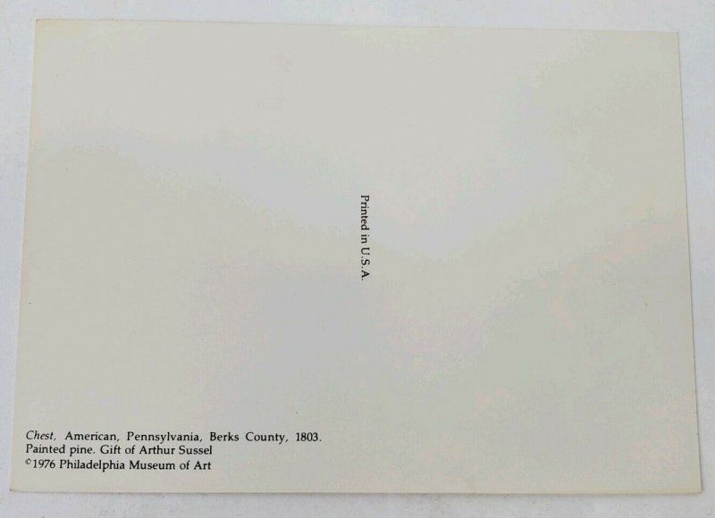 1976 CHEST Philadelphia Museum of Art Postcard Gift of Arthur Sussel