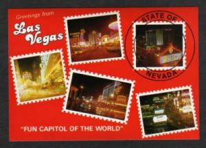 NV Greetings From LAS VEGAS NEVADA Postcard Casino PC