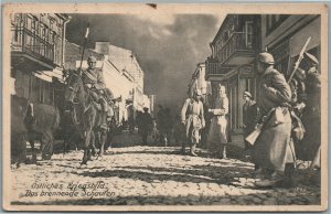 GERMAN WWI ERA STREET SCENE 1915 ANTIQUE POSTCARD