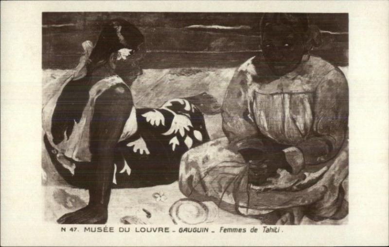 Gauguin - Louvre Museum - Femmes de Tahiti c1915 Real Photo Postcard myn