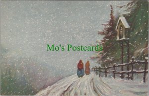 Art Postcard - Italian Artist Aurelio Bertiglia - Snow Scene Ref.RS32286