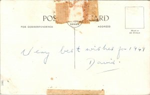 VINTAGE POSTCARD AULD LANG SYNE GREETINGS GOOD WISHES HORSESHOE 1949