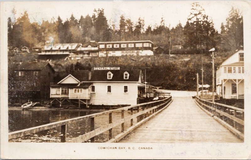 Cowichan Bay BC General Store Vancouver Island Unused RPPC Postcard H25 *as is