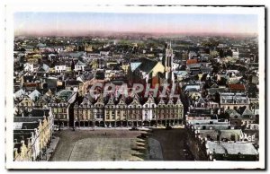Old Postcard Arras Small Square and Church of St John the Baptist