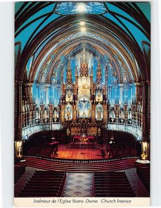 Postcard Interior view of Notre Dame Church, Montreal, Canada