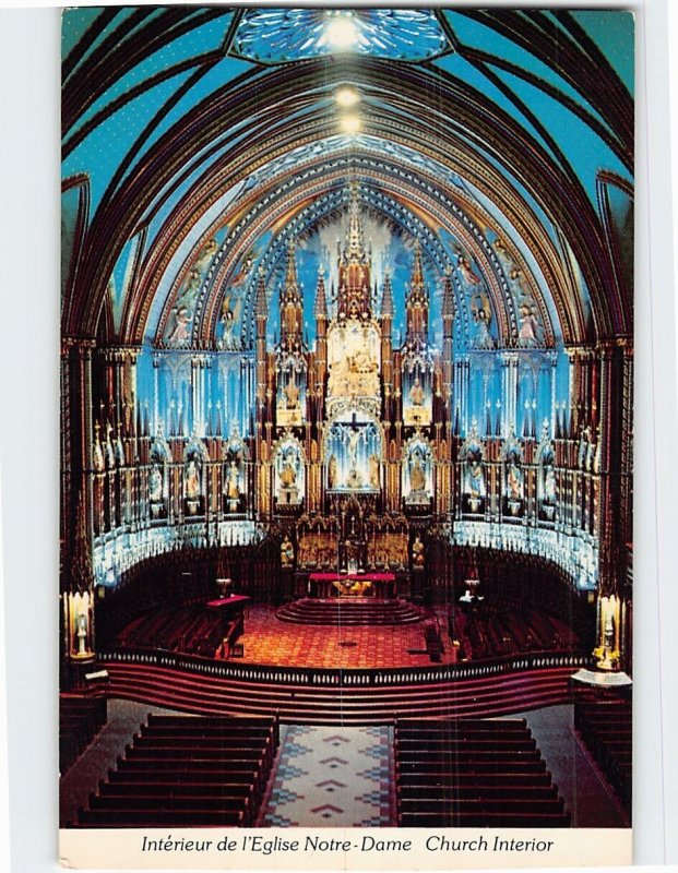 Postcard Interior view of Notre Dame Church, Montreal, Canada