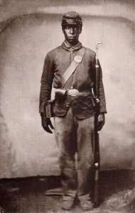 BLACK AMERICANA, Union Soldier, Civil War Recruiting Poster 1863 Uniform, Rifle