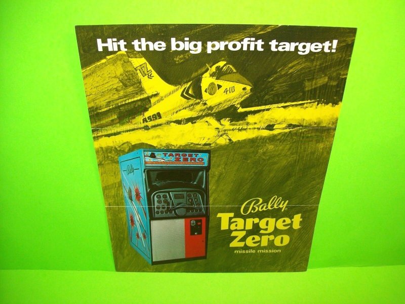 Bally 1970 TARGET ZERO Original Vintage Arcade Game Flyer Jet Bomber Fighter