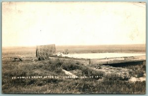 RPPC Ed Howley House after Tornado Antler North Dakota Aug 20 1911 Postcard F16