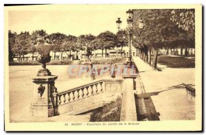 Old Postcard Niort Escaillers the Garden of Breche