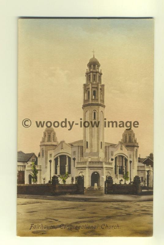 cu1478 - Fairhaven Congregational Church , Lytham , Lancashire - postcard