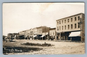 FORSYTH MT STREET SCENE ANTIQUE REAL PHOTO POSTCARD RPPC