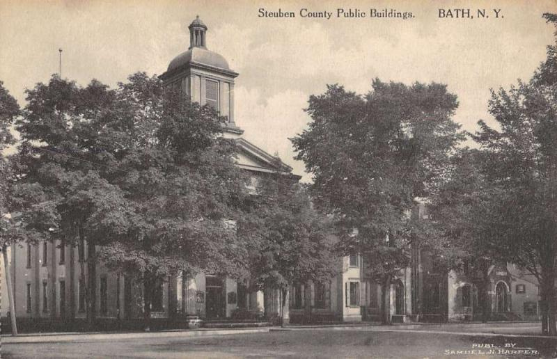 Bath New York Steuben County Public Bldgs Exterior Antique Postcard K23173