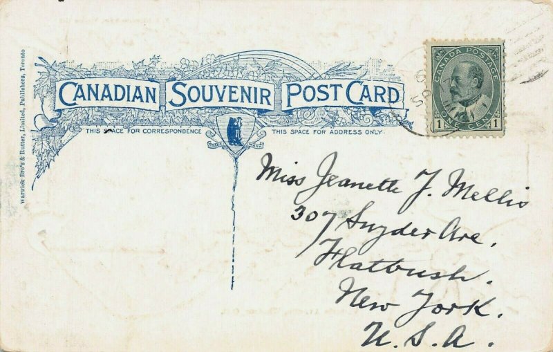 Victoria Ave., Windsor, Ontario, Canada, Early Patriotic Postcard, Used