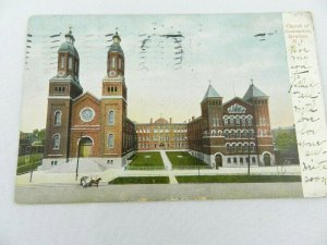 Vintage Postcard 1909 NY Syracuse Church of the Assumption New York