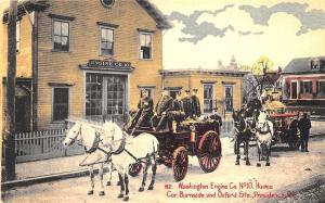 Providence RI Washington Engine Co. #10. Burnside & Oxford Streets Postcard