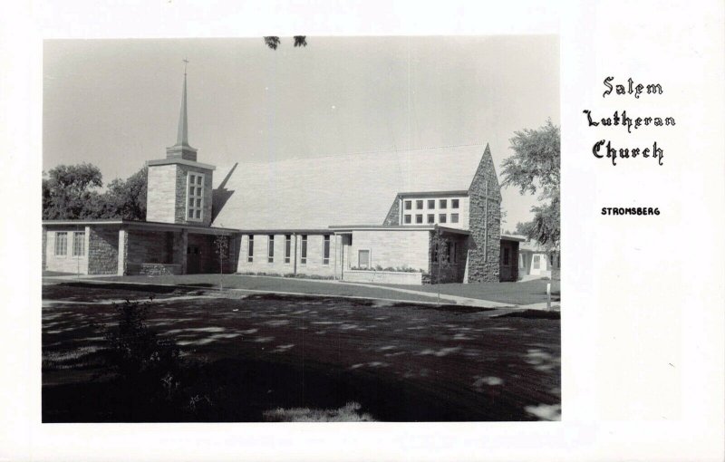 Real Photo Postcard Salem Lutheran Church in Stromsburg, Nebraska~130896