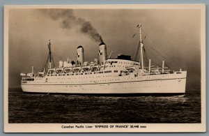 Postcard RPPC c1950s Canadian Pacific Liner Steamship Empress of France A