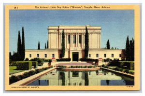 Mormon Temple Mesa AZ Arizona UNP Linen Postcard W11