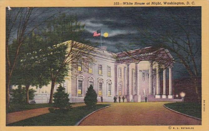 Washington D C White House At Night Curteich