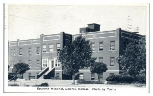 1944 Epworth Hospital, Liberal, KS Postcard