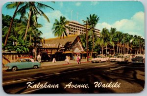 Vtg Hawaii HI Waikiki Kalakaua Avenue International Market Place View Postcard