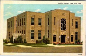 Postcard LIBRARY SCENE Pine Bluff Arkansas AR AL7092