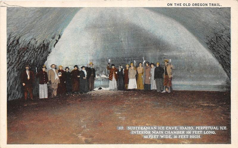 F7/ Ice Cave Idaho Postcard c1910 Oregon Trail Perpetual Ice Interior