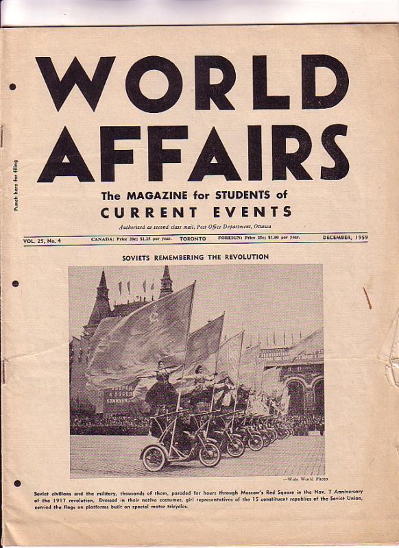World Affairs Magazine for Students of Current Events 1959 Toronto, Harry But...