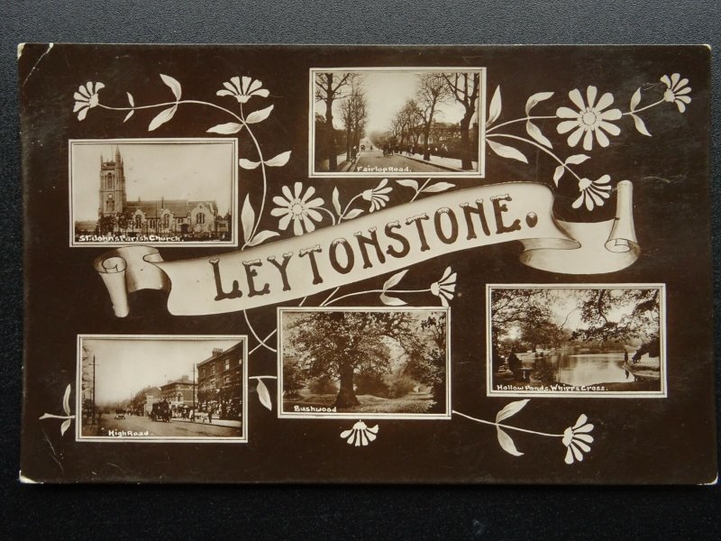 London Waltham Forest LEYTONSTONE 5 Image Multiview c1913 RP Postcard