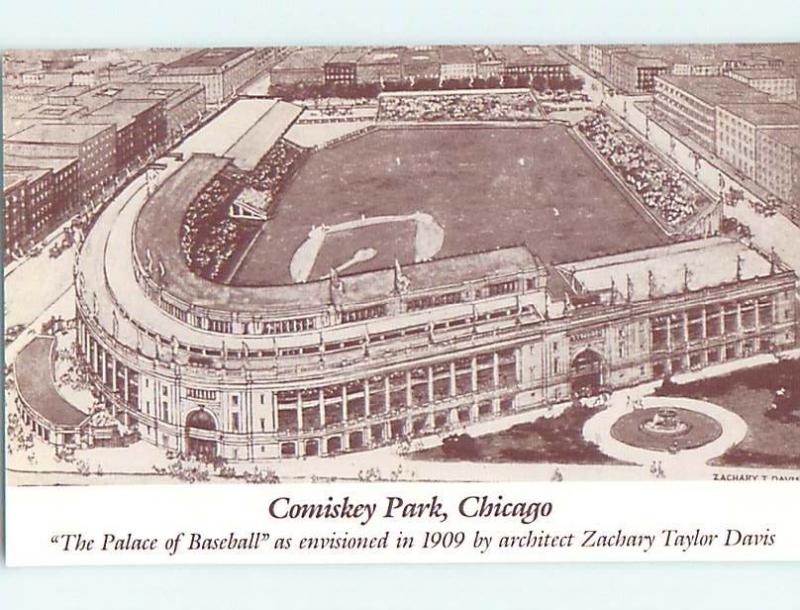 1980's Postcard PAST ERA VIEW OF BASEBALL STADIUM Chicago Illinois IL HM5093