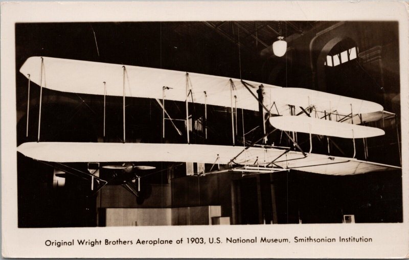 Original Wright Brothers Aeroplane Smithsonian Institution RP Postcard PC407