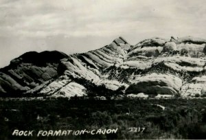 c1950's Rock Formation Cajon Pass California CA  RPPC Photo Postcard 