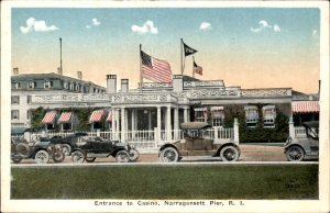 Narrangansett Pier Rhode Island Casino Entrance c1900-20s Vintage Postcard
