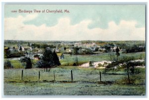 c1910's Bird's Eye View Of Cherryfield Maine ME Unposted Residences Postcard